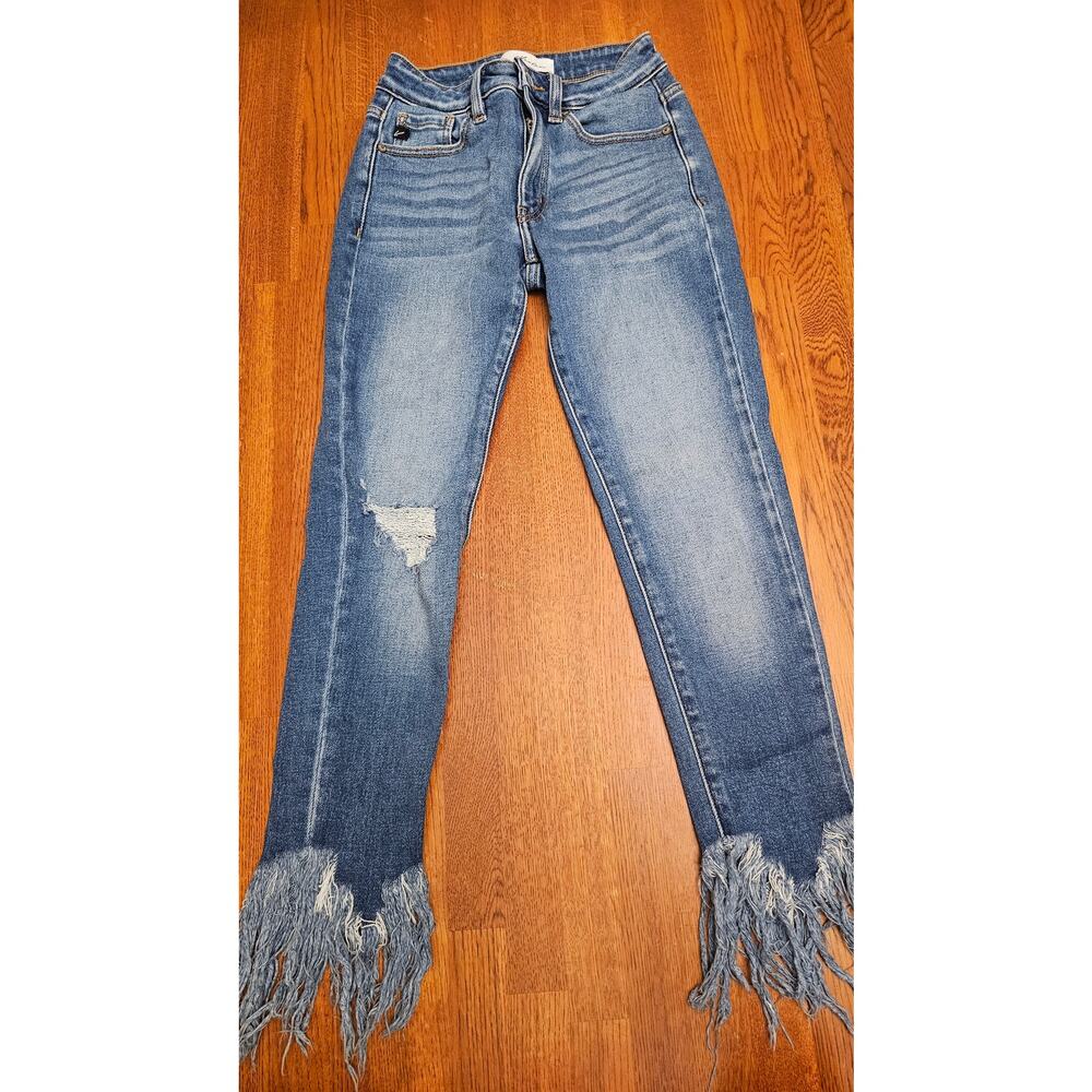 Kancan Leslie Mid Rise Ankle Skinny Jeans size‎ 1/24 distressed  jeans